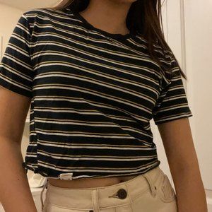 Pull&bear striped crop shirt
